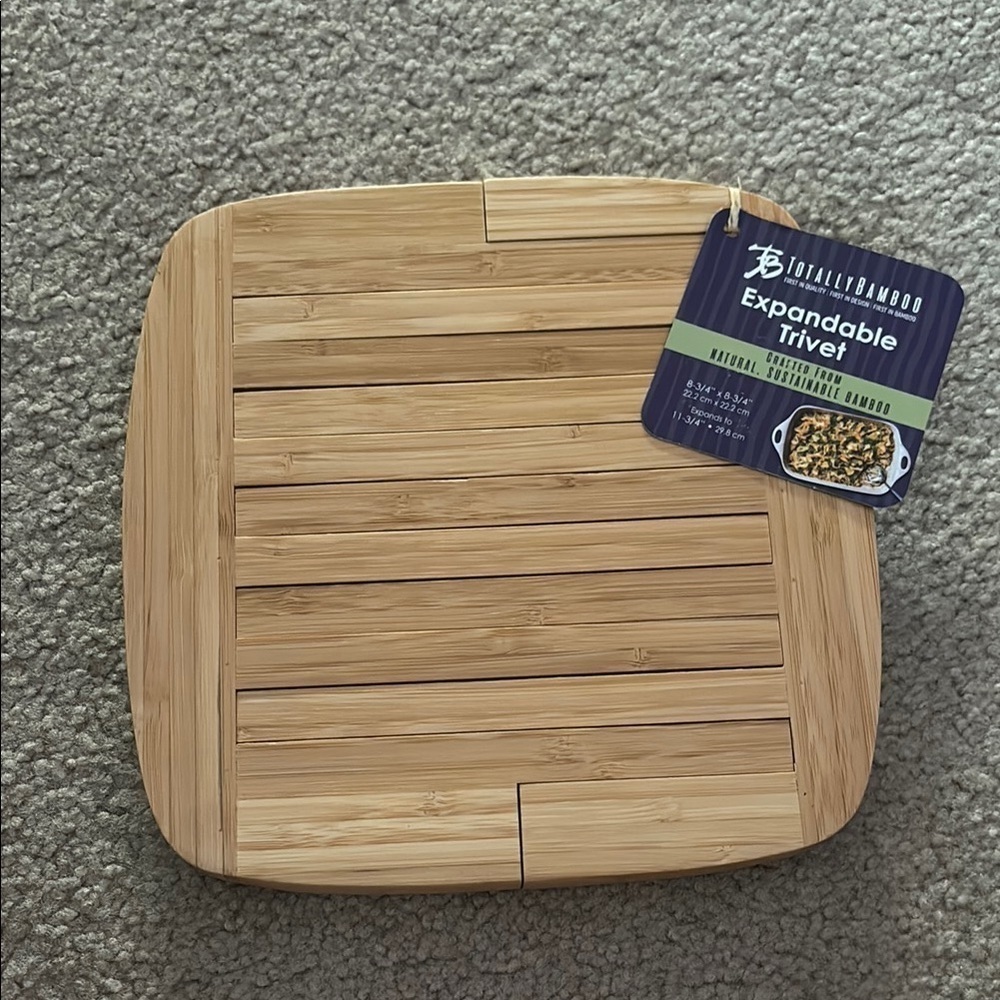Totally Bamboo Expandable Trivet - Natural Brown NWT